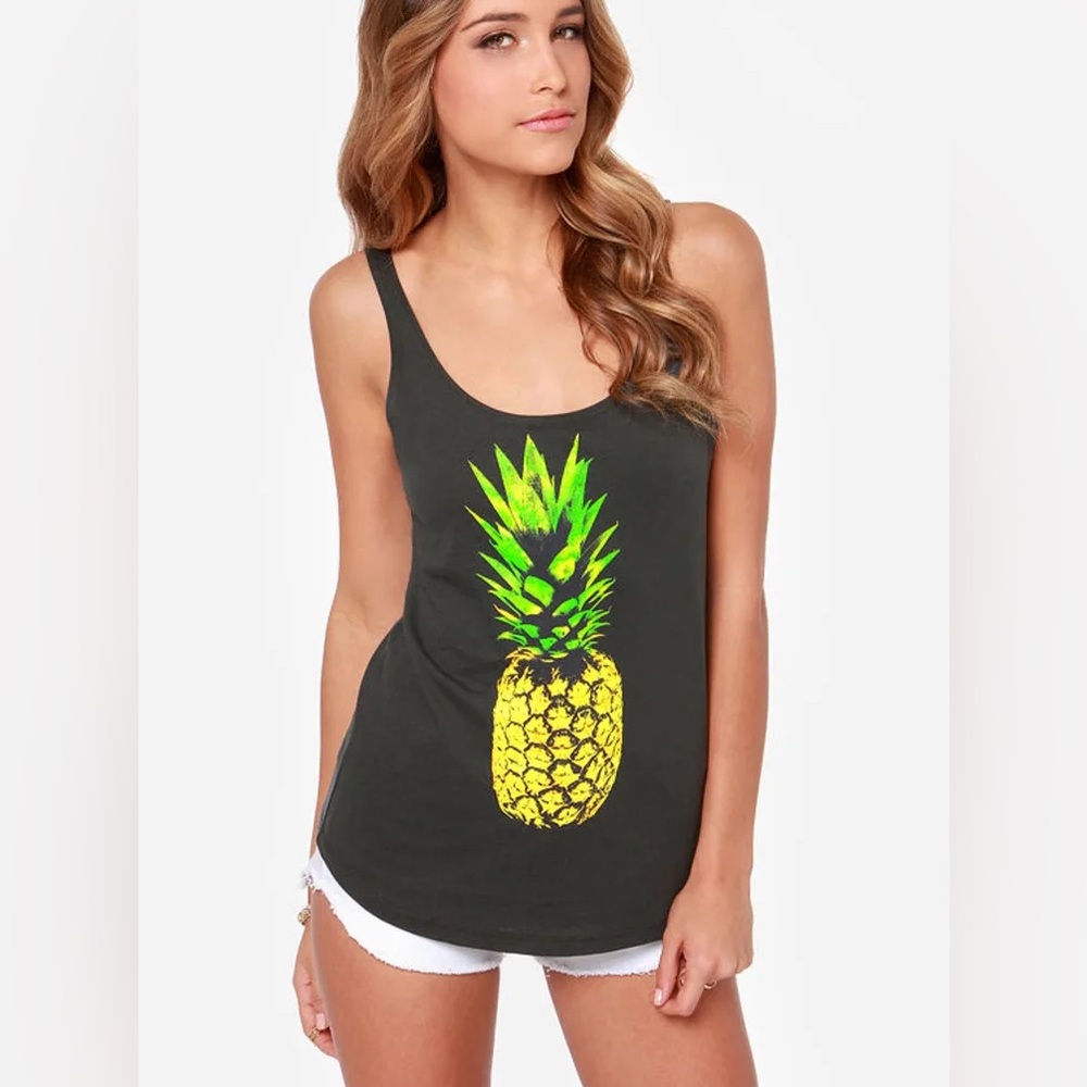 ONeill Pineapple Dreams Washed Black Tank Top